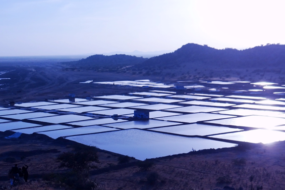 Bird’s eye view of salt pan